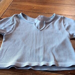 Bloom Season Ribbed Short Sleeve Crop Top